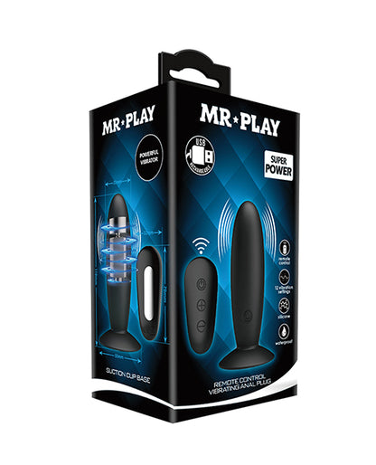 Mr.play Remote Control Vibrating Plug - Black - Bossy Pearl