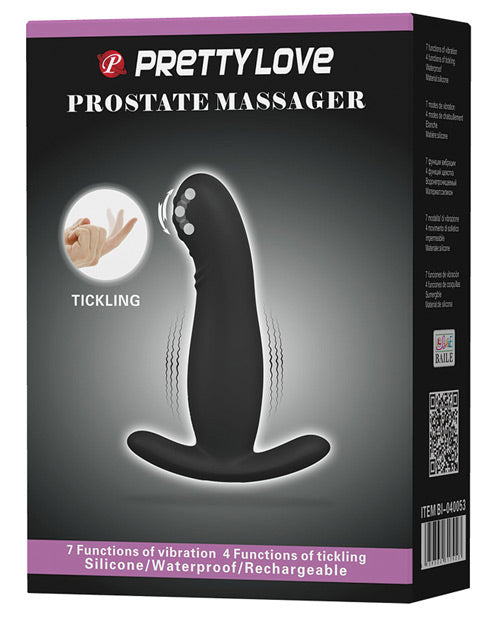 Pretty Love Eudora Vibrating Prostate Massager 7 Function - Black - Bossy Pearl