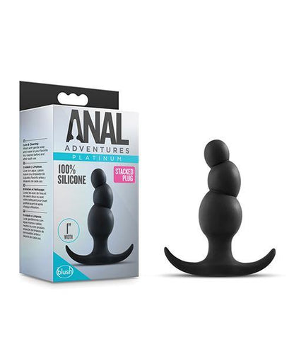 Blush Anal Adventures Stacked Plug - Black - Bossy Pearl