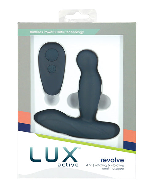 Lux Active Revolve 4.5" Rotating & Vibrating Anal Massager - Dark Blue - Bossy Pearl