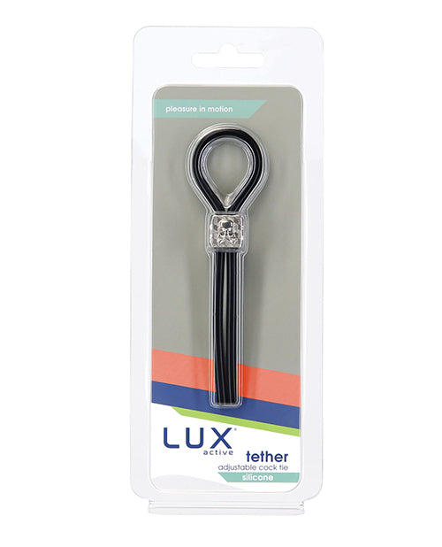 Lux Active Tether Adjustable Cock Tie - Black - Bossy Pearl
