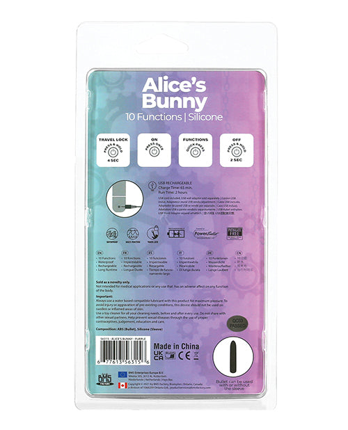 Alice's Bunny Rechargeable Bullet W/rabbit Sleeve - Bossy Pearl
