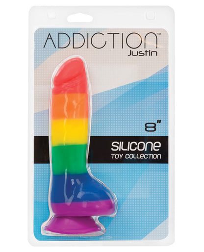 Addiction Justin 8" Dildo - Rainbow - Bossy Pearl