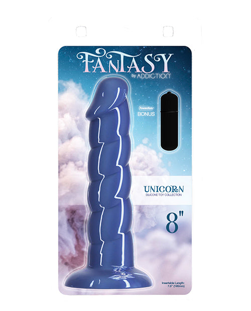Fantasy Addiction 8" Unicorn Dildo - Blue - Bossy Pearl