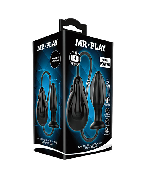 Mr. Play Inflatable Vibrating Plug - Black - Bossy Pearl