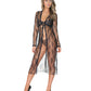 Classic Sheer Lace Robe & G-string Black O-s - Bossy Pearl