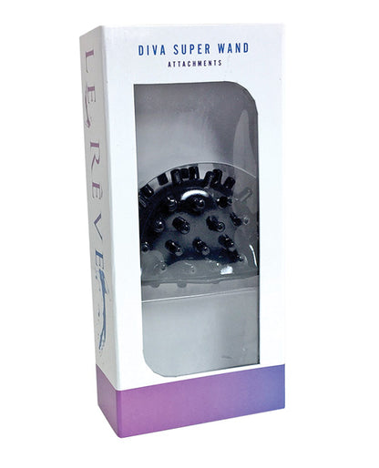 Le Reve Diva Super Wand Attachment W-spikes - Black - Bossy Pearl