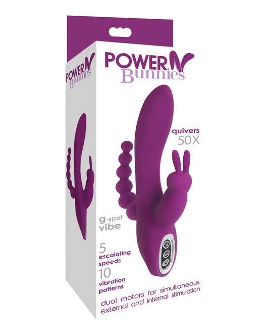 Curve Novelties Power Bunnies Quivers G-spot Vibe - Purple - Bossy Pearl