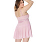 Crystal Pink Babydoll W/lightly Padded Cups & Thong Pink/silver - Bossy Pearl