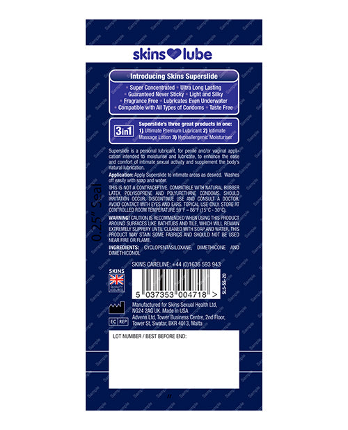 Skins Super Slide Silicone Based Lubricant - 5 Ml Foil - Bossy Pearl