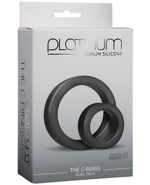 Platinum Silicone C Rings Set - Charcoal - Bossy Pearl