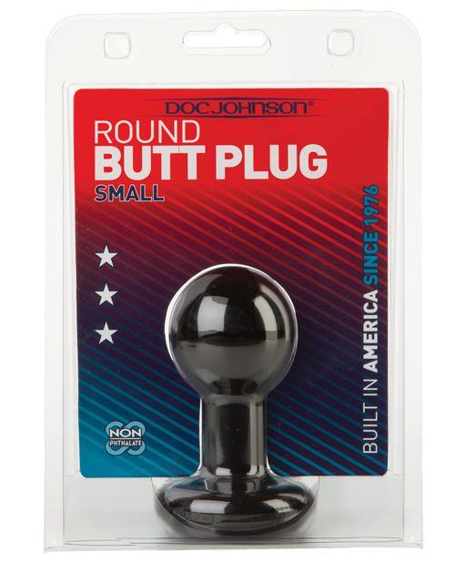Round Butt Plug - Black - Bossy Pearl