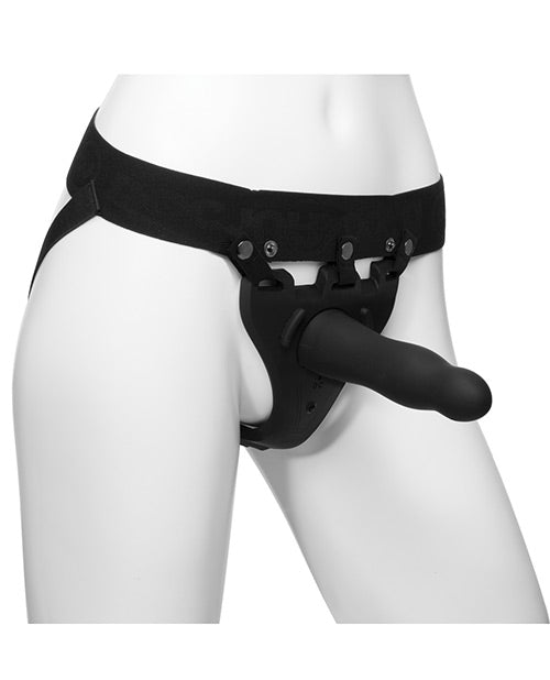 Body Extensions Be Aroused Vibrating 2 Piece Strap On Set - Black - Bossy Pearl