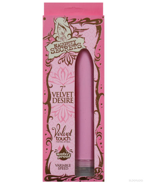 Naughty Secret 7" Velvet Desire Waterproof Vibe - Pink - Bossy Pearl