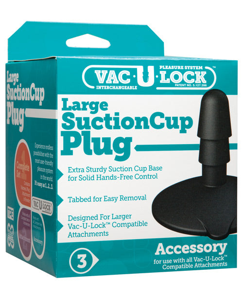 Vac-u-lock Large Suction Cup Plug - Black - Bossy Pearl
