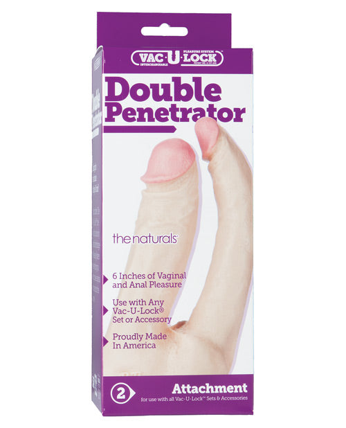 Vac-u-lock Double Penetrator - White - Bossy Pearl