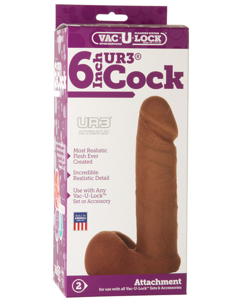 Vac-u-lock 6" Ultraskyn Cock Attch. - Brown - Bossy Pearl