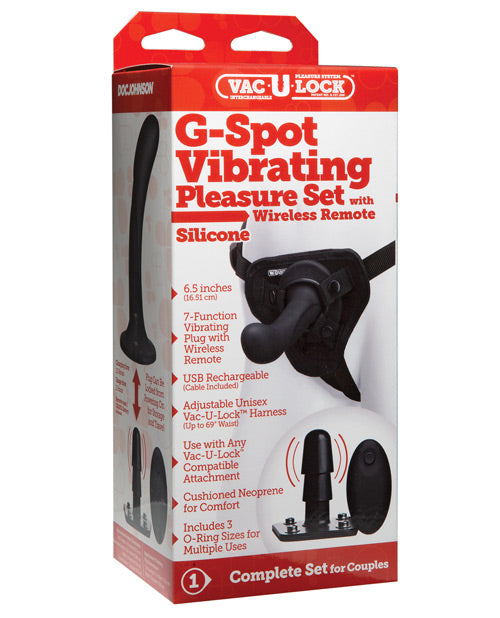 Vac-u-lock G Spot Vibrating Pleasure Set - Black - Bossy Pearl