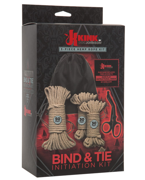 Kink Bind & Tie Initiation Hemp Rope Kit - 5 Pc Kit - Bossy Pearl