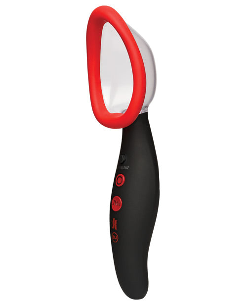 Kink Pumped Rechargeable Automatic Vibrating Pussy Pump - Black-red - Bossy Pearl