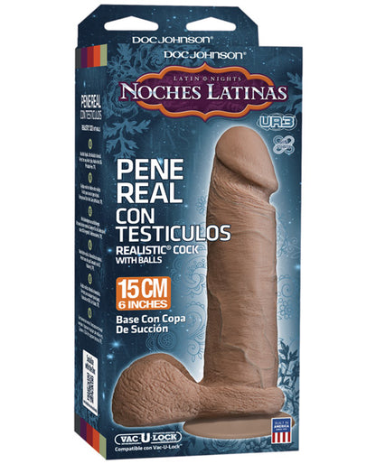 Noches Latinas Ultraskyn Pene Real Con Testiculos 6 " - Caramel - Bossy Pearl