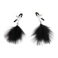 Lux Fetish Feather Nipple Clips - Black - Bossy Pearl