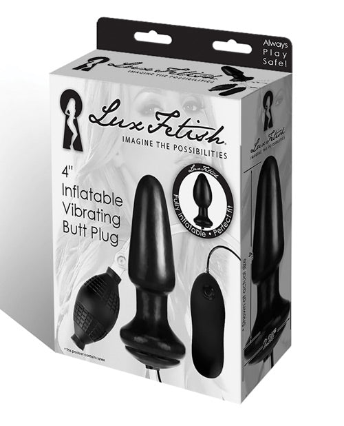 Lux Fetish 4" Inflatable Vibrating Butt Plug - Bossy Pearl
