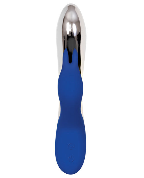Evolved Bunny Bright Light Up Metallic Vibrator - Dark Blue - Bossy Pearl