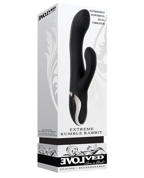 Evolved Extreme Rumble Rabbit Dual Stim Rechargeable - Black - Bossy Pearl