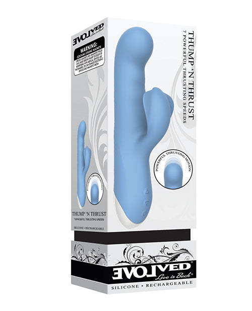 Evolved Thump N Thrust Rechargeable Dual Stim - Blue - Bossy Pearl