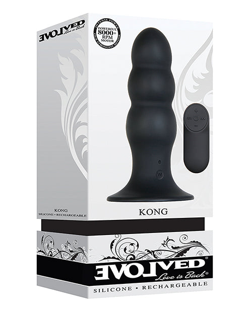 Evolved Kong Rechargeable Anal Plug - Black - Bossy Pearl