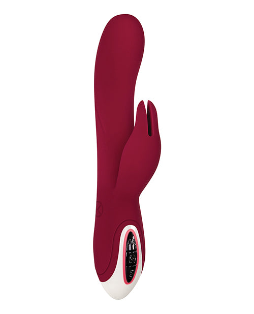 Evolved Inflatable Bunny Dual Stim Rechargeable - Burgundy - Bossy Pearl