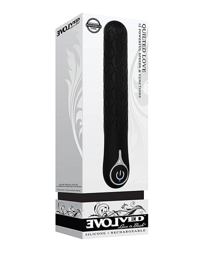Evolved Quilted Love Rechargeable Vibrator - Black - Bossy Pearl