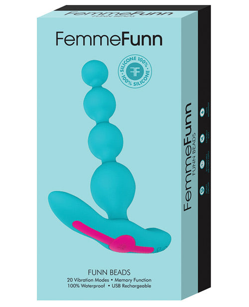 Femme Funn Beads Vibrating Anal Beads - Turquoise - Bossy Pearl