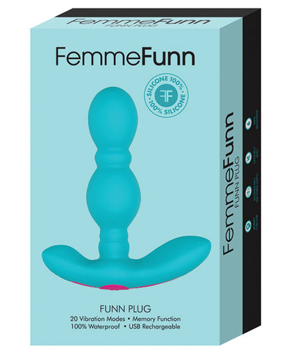 Femme Funn Vibrating Butt Plug - Turquoise - Bossy Pearl
