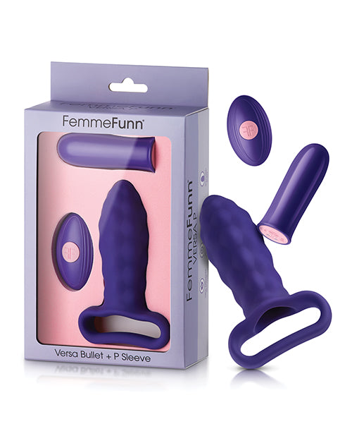 Femme Funn Versa Bullet W-plug Sleeve - Dark Purple - Bossy Pearl