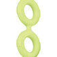 Forto F-81 51mm Double Ring Liquid Silicone Cock Ring - Glow In The Dark