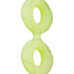 Forto F-81 44mm Double Ring Liquid Silicone Cock Ring - Glow In The Dark