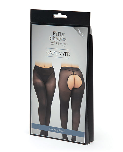 Fifty Shades Of Grey Captivate Spanking Tights - Black One Size - Bossy Pearl