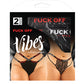 Vibes Buddy Fuck Off Caged Lace Panty & Micro Thong Black Qn - Bossy Pearl