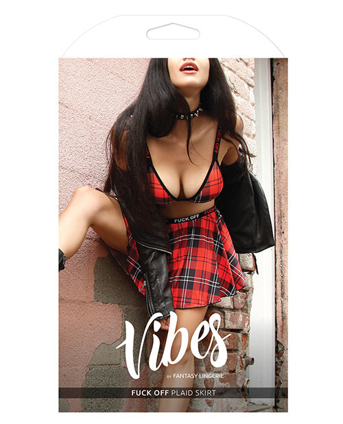 Vibes Fuck Off Skirt Plaid - Bossy Pearl