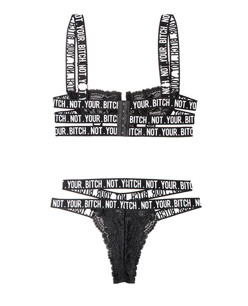 Vibes Not Your Bitch Lace Bra & Cutout Panty - Bossy Pearl