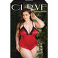 Curve Cleo Skirted Teddy W/snap Crotch Red