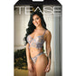 Tease Reese Butterfly Embroidered Mesh Bustier & Panty Periwinkle