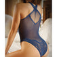 Vixen All I Ever Wanted Strappy Stretch Lace Teddy Navy O-s