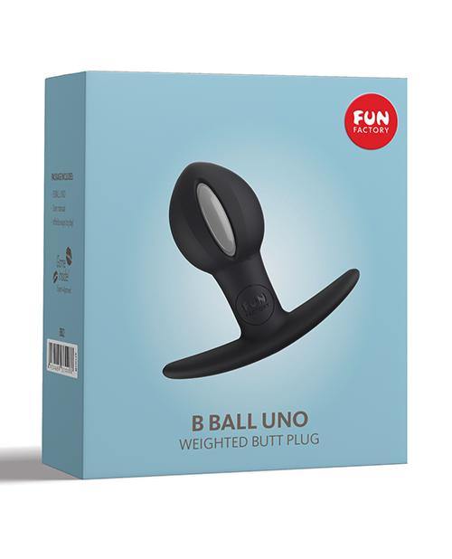 Fun Factory B Ball Uno Weighted Ball Butt Plug - Black-grey - Bossy Pearl