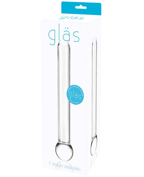 Glas 7" Straight Glass Dildo - Clear - Bossy Pearl