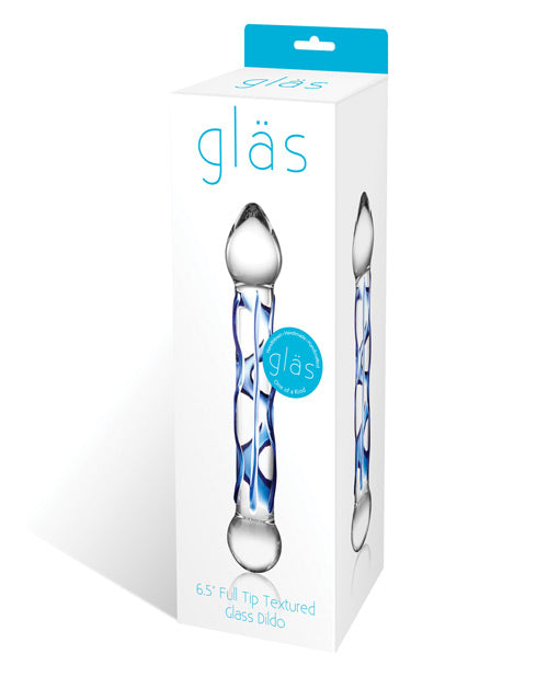 Glas 6.5" Tip Textured Glass Dildo - Bossy Pearl