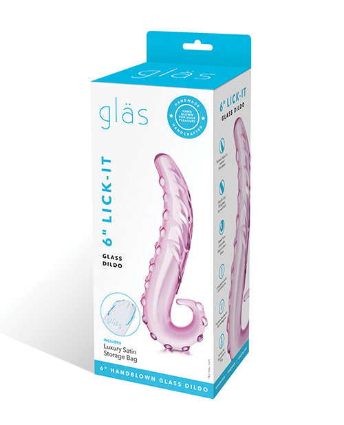 Glas 6" Lick-it Glass Dildo - Pink - Bossy Pearl