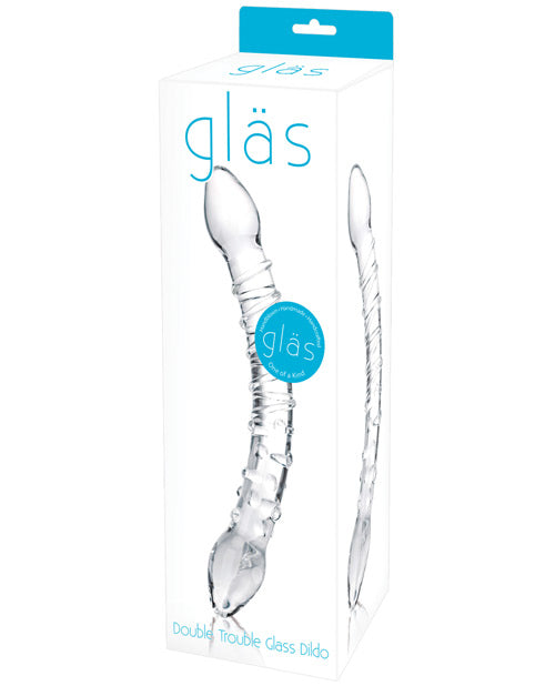 Glas Double Trouble Glass Dildo - Bossy Pearl
